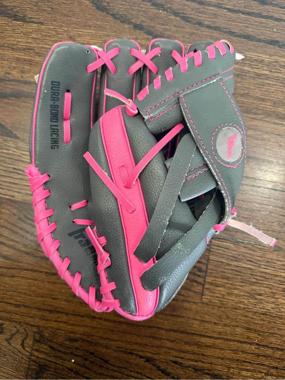 Youth Gray and Pink Softball Glove - Kids